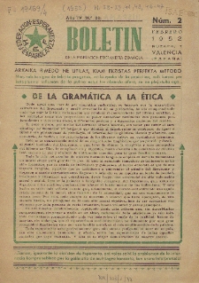 Boletín de la Federación Esperantista Española. Anno 4, n. 2 (1952)