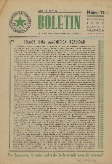 Boletín de la Federación Esperantista Española. Anno 4, n. 11 (1952)