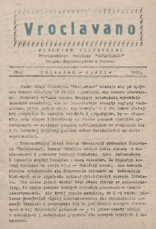 Vroclavano : biuletyn wewnetrzny Wrocławskiego Oddziału "Odrasilezio" Związku Eserantystów w Polsce. Nr 2 (1951)