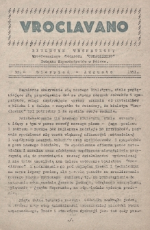 Vroclavano : biuletyn wewnetrzny Wrocławskiego Oddziału "Odrasilezio" Związku Eserantystów w Polsce. Nr 4 (1951)
