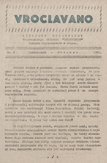 Vroclavano : biuletyn wewnetrzny Wrocławskiego Oddziału "Odrasilezio" Związku Eserantystów w Polsce. Nr 5 (1951)