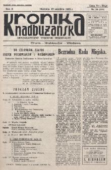 Kronika Nadbużańska : Demokratyczny Tygodnik Regionalny. R. 3, nr 38 (122) (15 września 1935)
