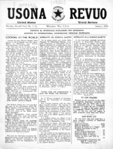 Usona revuo : United States world review : dediĉita al internacia kunlaboro per Esperanto. No. 1 (1950)