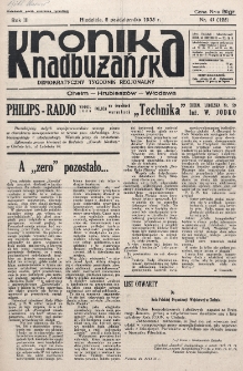Kronika Nadbużańska : Demokratyczny Tygodnik Regionalny. R. 3, nr 41 (125) (6 października 1935)