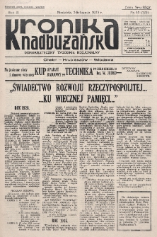 Kronika Nadbużańska : Demokratyczny Tygodnik Regionalny. R. 3, nr 45 (129) (3 listopada 1935)
