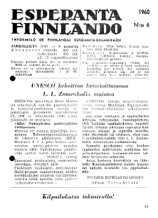Esparanta Finlando. No. 6 (1960)