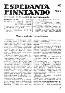 Esparanta Finlando. No. 7 (1960)