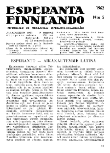 Esparanta Finlando. No. 5 (1962)