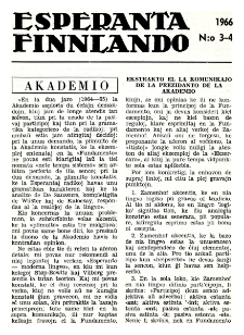 Esparanta Finlando. No. 3/4 (1966)