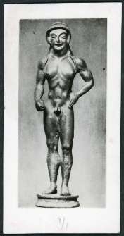 Archaiczna bronzowa statuetka młodzieńca