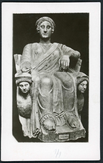 Statua (urna) wykonana z kamienia tufowego, znaleziona w Chiusi