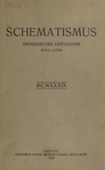 Schematismus Archidioecesis Leopoliensis Ritus Latini 1939