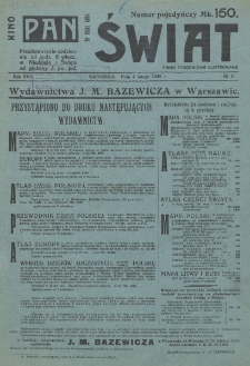 Świat : pismo tygodniowe ilustrowane poświęcone życiu społecznemu, literaturze i sztuce. R. 17 (1922), nr 5 (4 lutego)