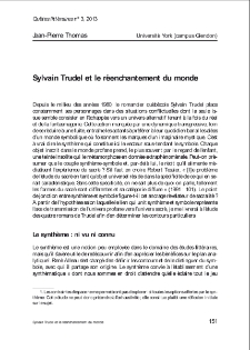 Sylvain Trudel et le réenchantement du monde.