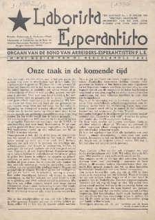 Laborista Esperantisto : Jaargang 19, no. 1 (1950)