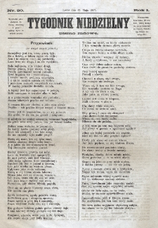 Tygodnik Niedzielny : pismo ludowe : wychodzi jako dodatek do Gazety Narodowej. R. 1 (1867), nr 20 (17 maja)