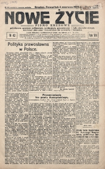 Nowe Życie : tygodnik Chrześcijańskiego Związku Demokratycznego w Grodnie. R. 8, nr 42 (4 czerwca 1925)