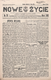 Nowe Życie : tygodnik Chrześcijańskiego Związku Demokratycznego w Grodnie. R. 16, nr 35 (7 maja 1933)