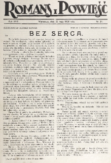 Romans i Powieść. R. 18, nr 21 (22 maja 1926)