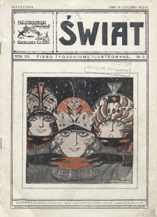 Świat : pismo tygodniowe ilustrowane poświęcone życiu społecznemu, literaturze i sztuce. R. 20 (1925), nr 2 (10 stycznia 1925)