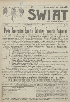 Świat : pismo tygodniowe ilustrowane poświęcone życiu społecznemu, literaturze i sztuce. R. 16, nr 10 (5 marca 1921)