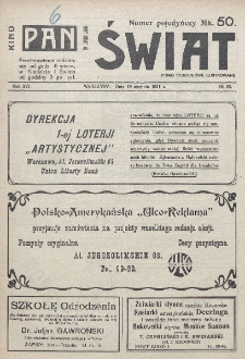 Świat : pismo tygodniowe ilustrowane poświęcone życiu społecznemu, literaturze i sztuce. R. 16 (1921), nr 33 (13 sierpnia)