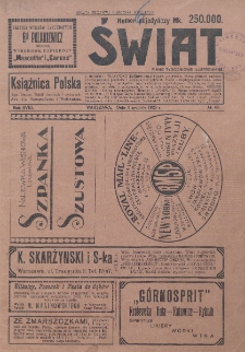 Świat : pismo tygodniowe ilustrowane poświęcone życiu społecznemu, literaturze i sztuce. R. 18 (1923), nr 48 (1 grudnia)