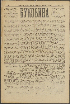 Bukovina. R. 21, č. 20 (1905)