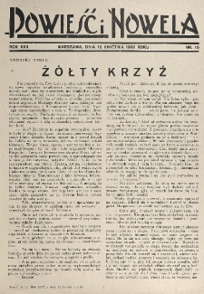 Powieść i Nowela. R. 22, nr 15 (12 kwietnia 1930)