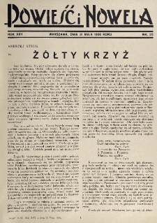 Powieść i Nowela. R. 22, nr 22 (31 maja 1930)