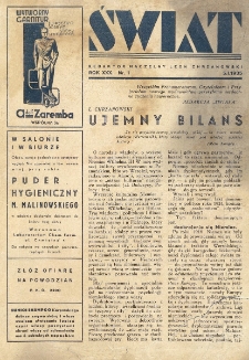 Świat : pismo tygodniowe ilustrowane poświęcone życiu społecznemu, literaturze i sztuce. R. 30, nr 1 (5 stycznia 1935)