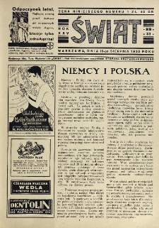 Świat : pismo tygodniowe ilustrowane poświęcone życiu społecznemu, literaturze i sztuce. R. 25, nr 33 (16 sierpnia 1930)