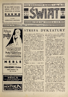 Świat : pismo tygodniowe ilustrowane poświęcone życiu społecznemu, literaturze i sztuce. R. 25, nr 50 (13 grudnia 1930)
