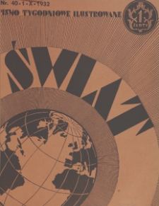 Świat : pismo tygodniowe ilustrowane poświęcone życiu społecznemu, literaturze i sztuce. R. 27, nr 40 (1 października 1932)