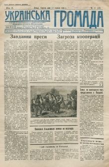 Ukraїnsʹka Gromada : organ Ukra&iuml;nsʹko&iuml; Nac&igrave;onalʹno&iuml; Dumki. R. 3, č. 17=78 (1928)