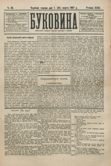 Bukovina. R. 23, č. 28 (1907)