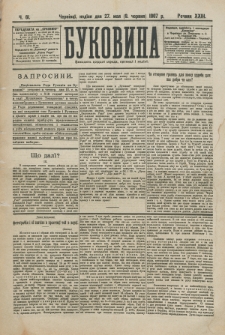 Bukovina. R. 23, č. 61 (1907)