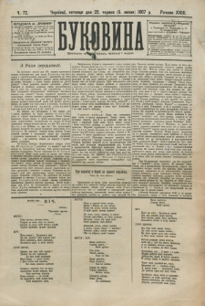 Bukovina. R. 23, č. 72 (1907)