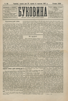 Bukovina. R. 23, č. 101 (1907)