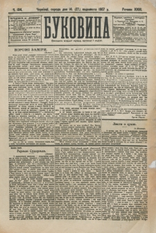 Bukovina. R. 23, č. 134 (1907)