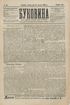 Bukovina. R. 25, č. 35 (1909)