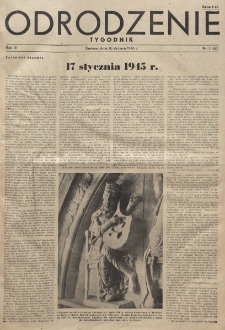 Odrodzenie : tygodnik. R. 3, nr 3=60 (20 stycznia 1946)