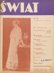 Świat : pismo tygodniowe ilustrowane poświęcone życiu społecznemu, literaturze i sztuce. R. 29, nr 23 (9 czerwca 1934)