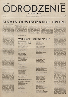 Odrodzenie : tygodnik. R. 4, nr 4=113 (26 stycznia 1947)