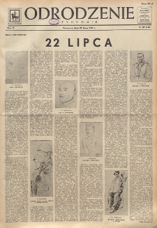 Odrodzenie : tygodnik. R. 4, nr 29=138 (20 lipca 1947)