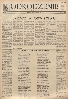 Odrodzenie : tygodnik. R. 4, nr 33=142 (17 sierpnia 1947)