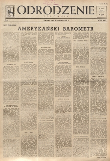 Odrodzenie : tygodnik. R. 4, nr 38=147 (21 września 1947)
