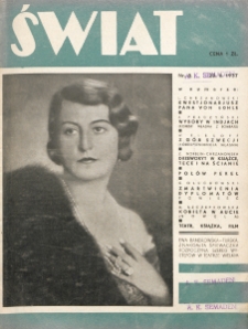 Świat : pismo tygodniowe ilustrowane poświęcone życiu społecznemu, literaturze i sztuce. R. 32, nr 8 (20 lutego 1937)