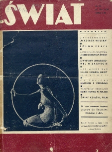 Świat : pismo tygodniowe ilustrowane poświęcone życiu społecznemu, literaturze i sztuce. R. 33, nr 35 (27 sierpnia 1938)