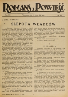 Romans i Powieść. R. 19, nr 30 (23 lipca 1927)